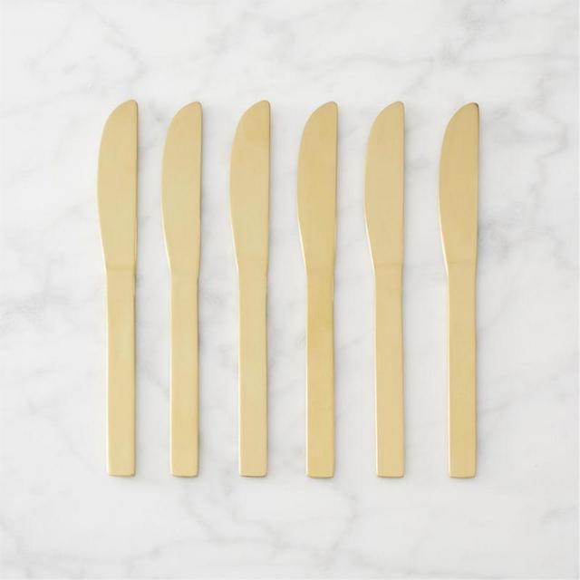 Set of 6 Mini Gold Cocktail Spreaders
