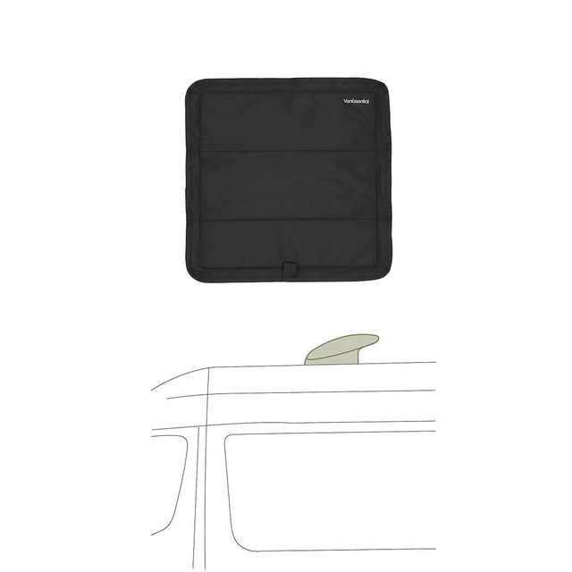 VanEssential Magnetic Insulated Blackout Roof Vent Cover Designed for (MaxxAir/Fantastic Fan) 16.5" x 16.5" - Black