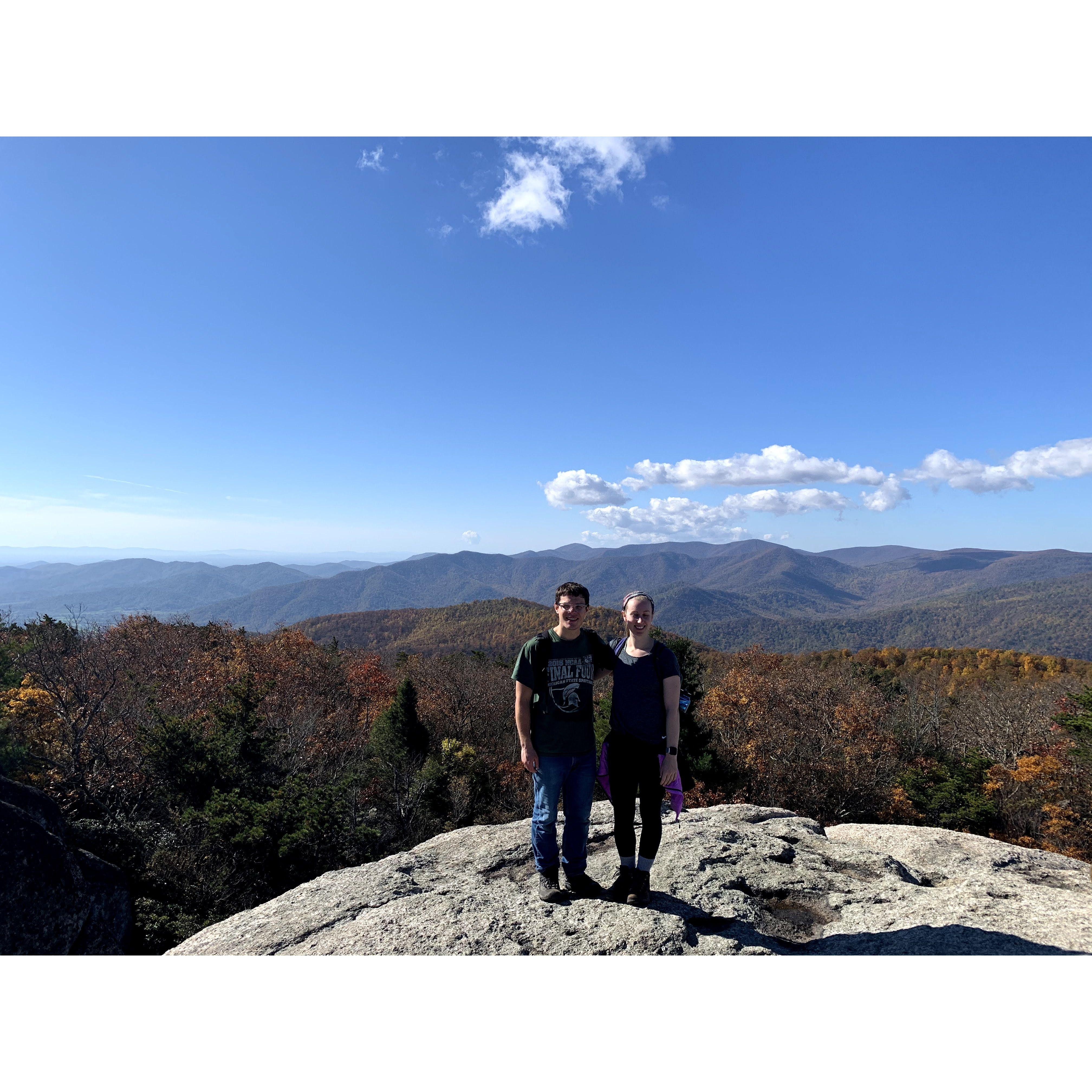 At the summit of the Old Rag hike in Shenandoah National Park!