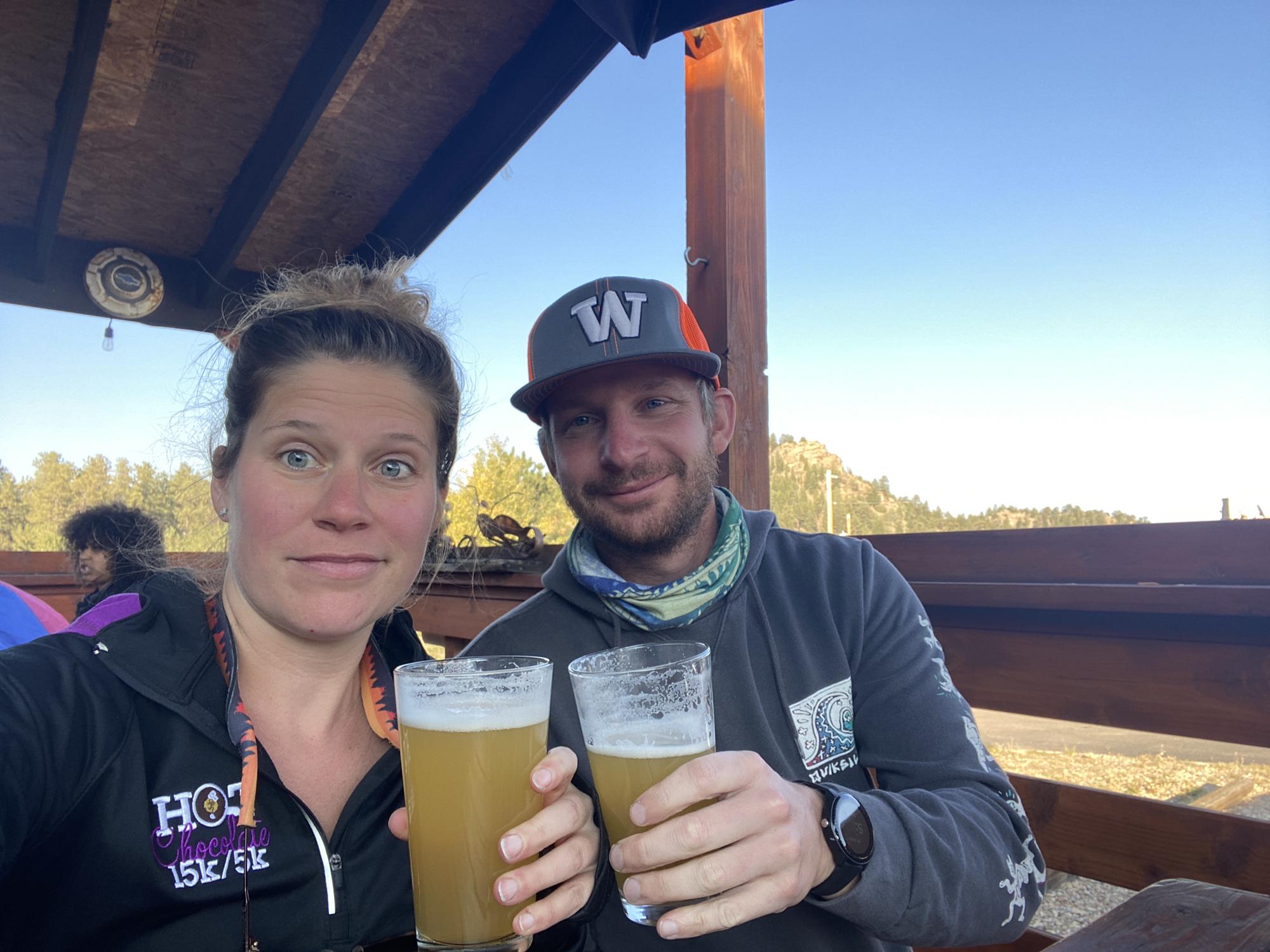 Post-backpacking beer in Pine, CO