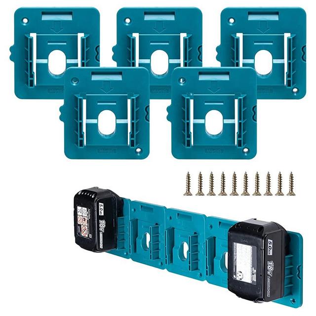 5 Pack Battery Holder for Makita 18V Battery Mounts Dock Holder Fit for BL1860 BL1850 BL1840 BL1830(w/10 Screws)