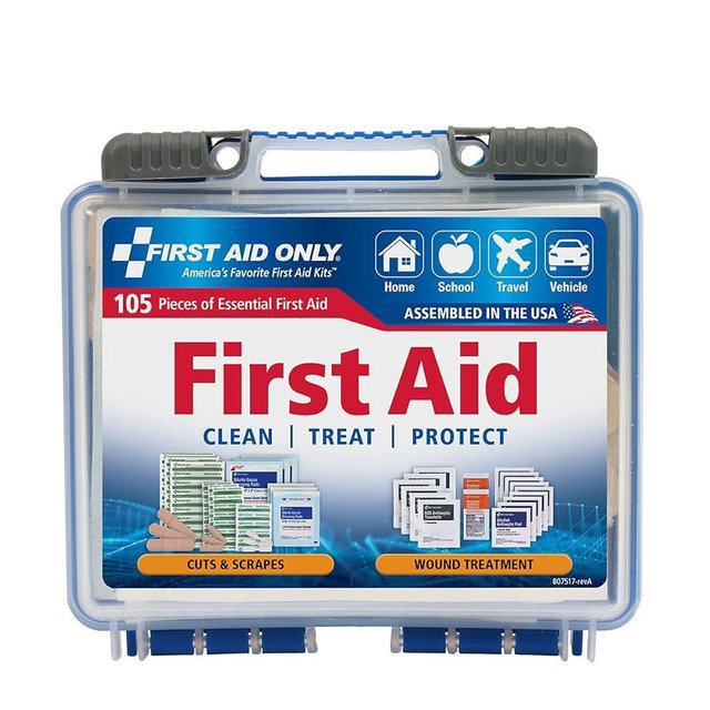 First Aid Only 91249 On-The-Go All-Purpose Emergency First Aid Kit for Car, Travel, Home and Business, 105 Pieces
