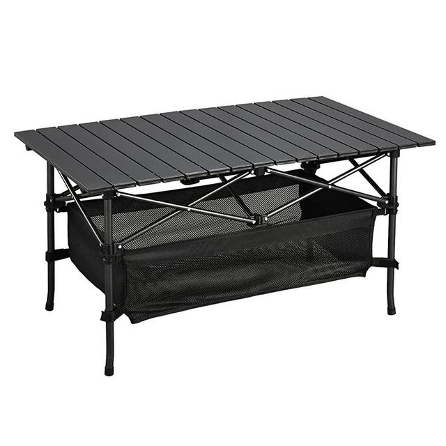 WUROMISE Camping Table That Fold up Lightweight, Aluminum Folding Table Roll Up Table with Easy Carrying Bag for Indoor, Outdoor, Camping, Backyard, BBQ, Party, Patio, Beach, Picnic