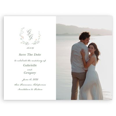 White Wedding Digital Save the Date - Margot Photo