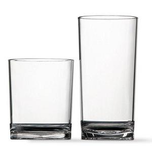 8-Piece Classic SAN Clear Plastic Tumblers | four 12-ounce and four 16-ounce