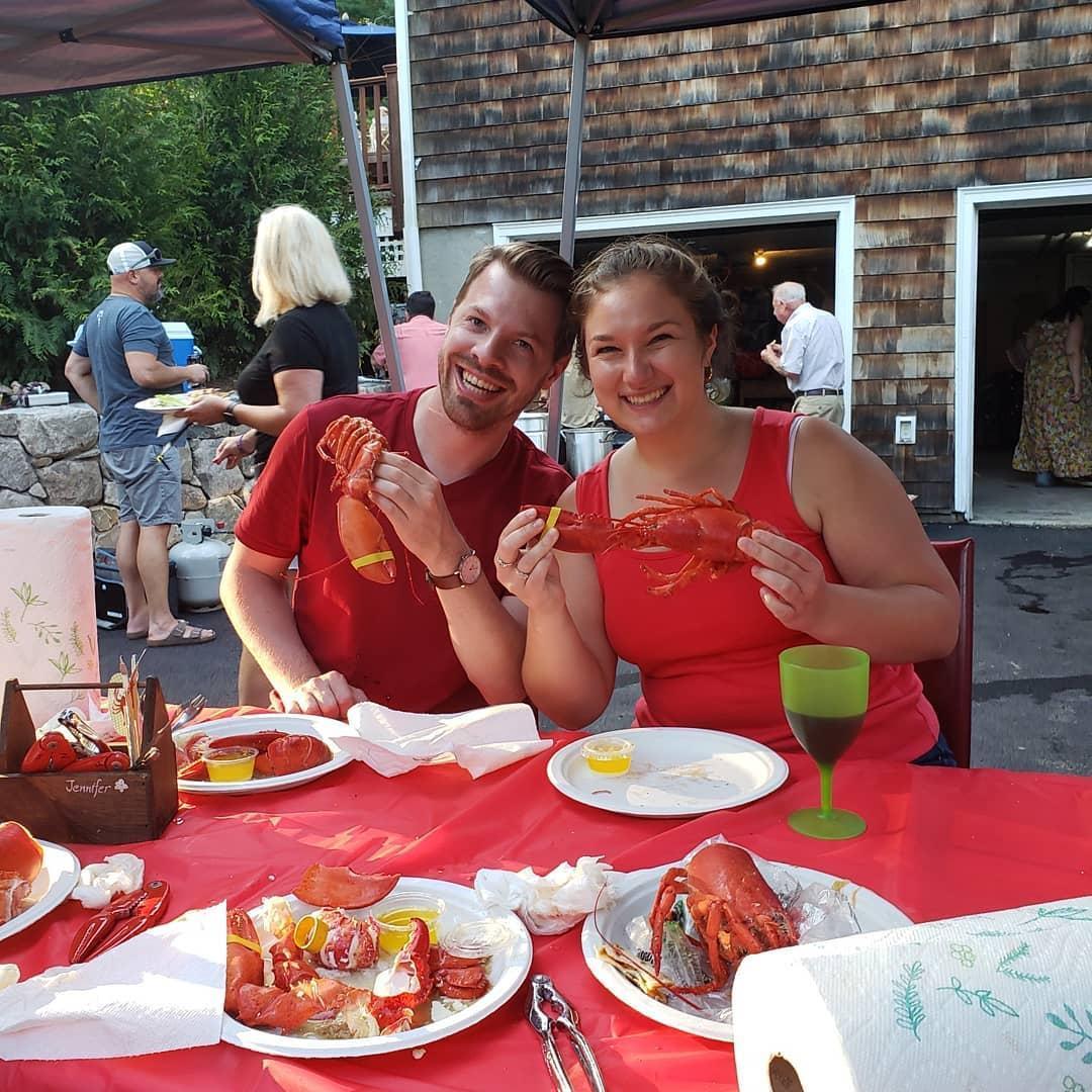 Lobster Boil at Aunt Jen and Uncle Jeff's in MA!