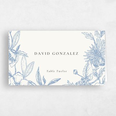 Sky, Blue Wedding Place Card - Kianna