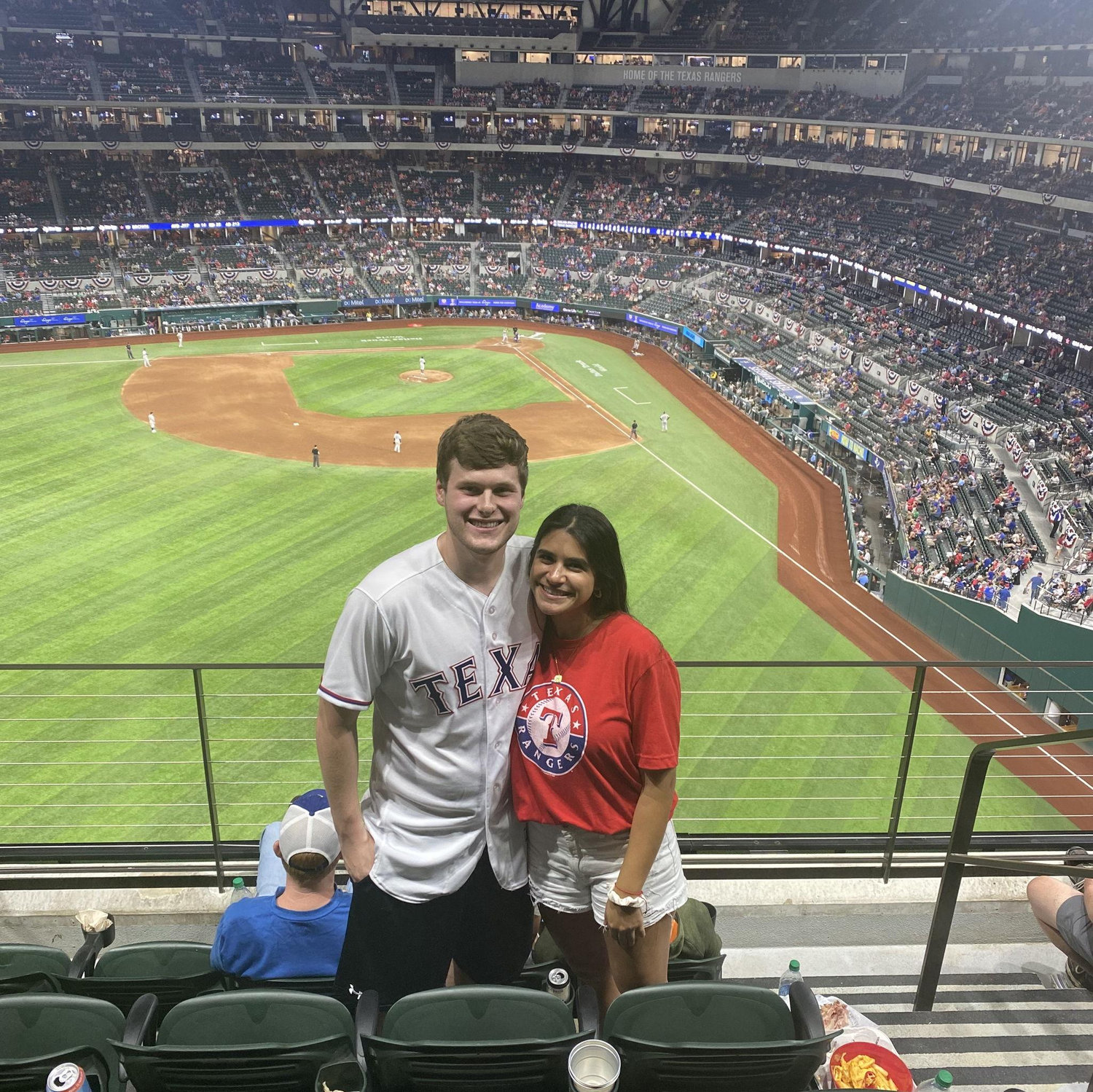 August 2021: Maria's first Texas Rangers Baseball game.
