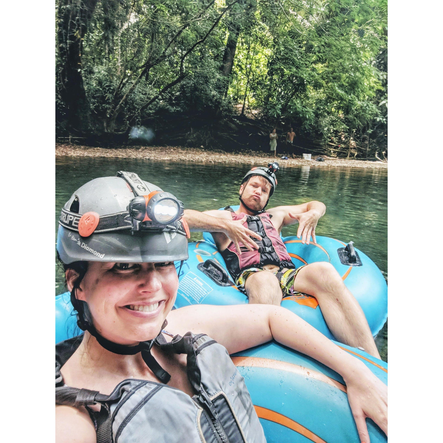 Tubing through underground caves in Belize