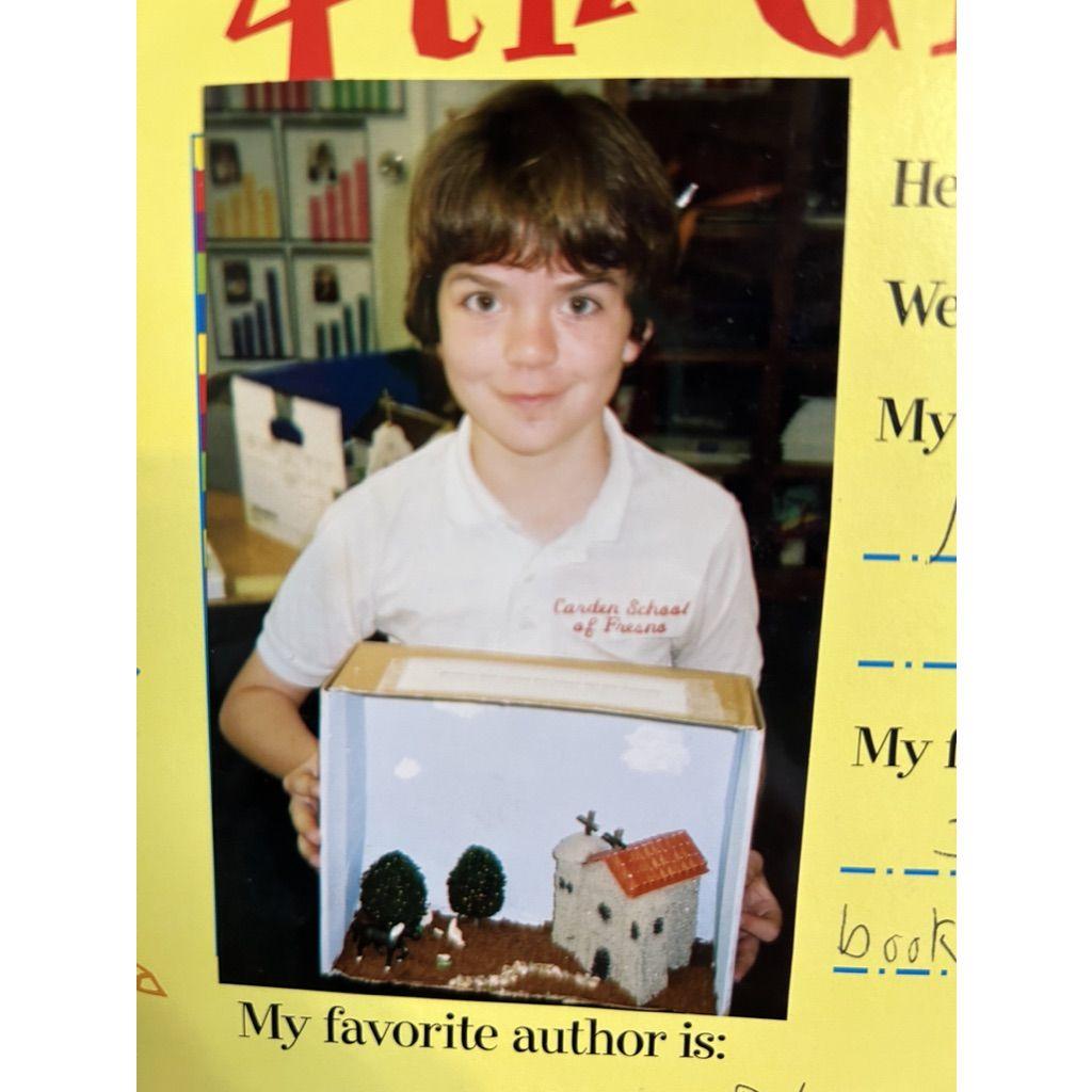 9 year old me somehow knowing we'd be getting married at the Mission and doing a full scale report and diorama on it 