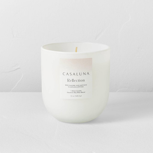 12oz Reflection Core Frosted Glass Candle White - Casaluna™