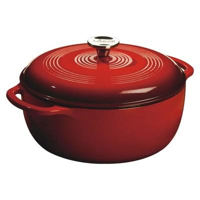 Lodge 6qt Cast Iron Enamel Dutch Oven in Red