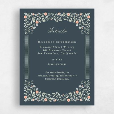 Blue Floral Wedding Enclosure - Pirouette