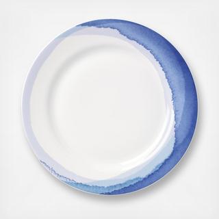 Indigo Watercolor Stripe Dinner Plate