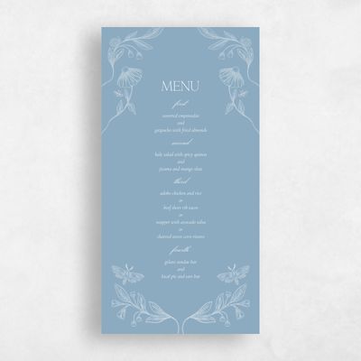 Dusty Blue Wedding Menu - Gaspard