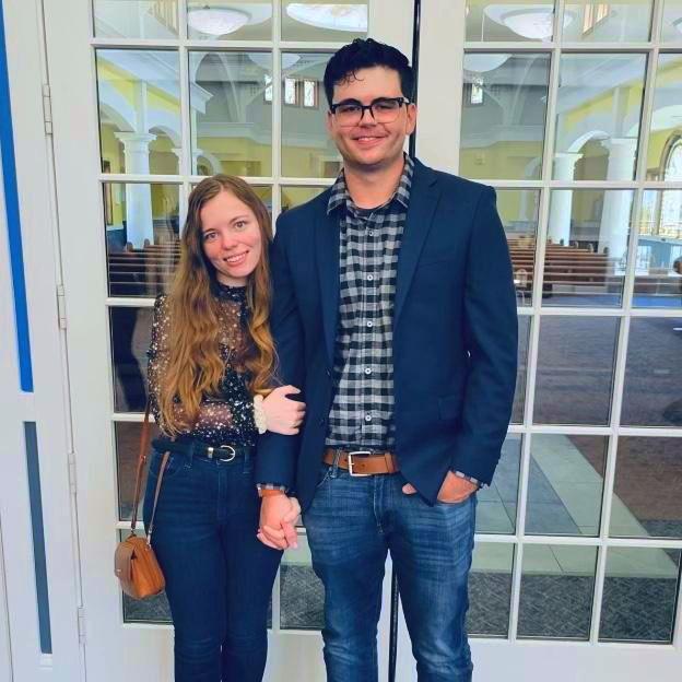 The first time we went to mass at the Newman Center on the UCCS campus. One of Nic's favorite photos.