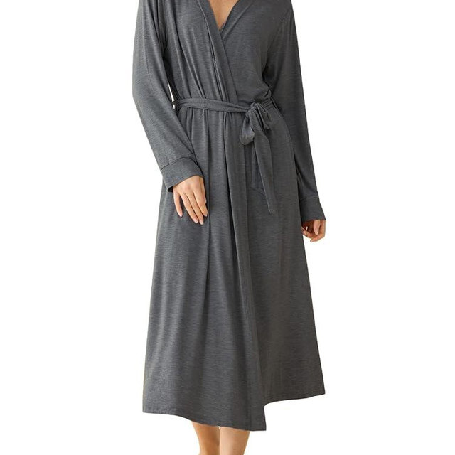 Latuza Women's Viscose Robes Long Sleeves Bathrobe with Pockets