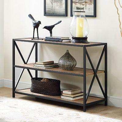 Forest Gate 40" Blair Industrial Modern Media Bookshelf in Barnwood