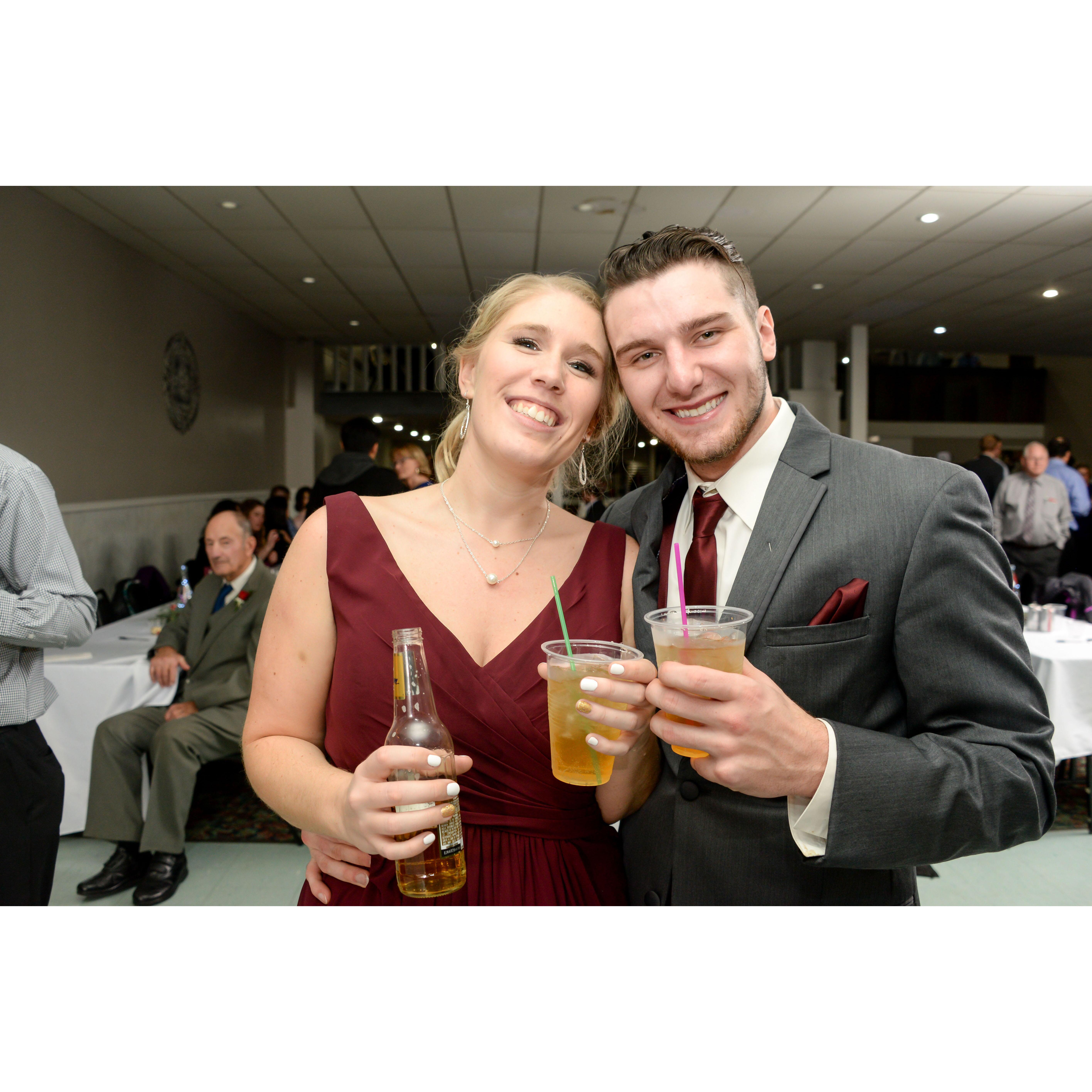 This is the first night we met when we were paired as groomsman and bridesmaid