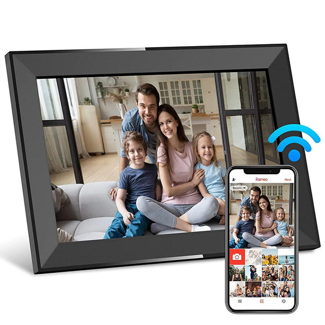 SKYRHYME Digital Picture Frame 10.1 Inch WiFi Digital Photo Frame with IPS Touch Screen,16GB Storage, Auto-Rotate, Easy to Share Photo/Video via Frameo App from Anywhere