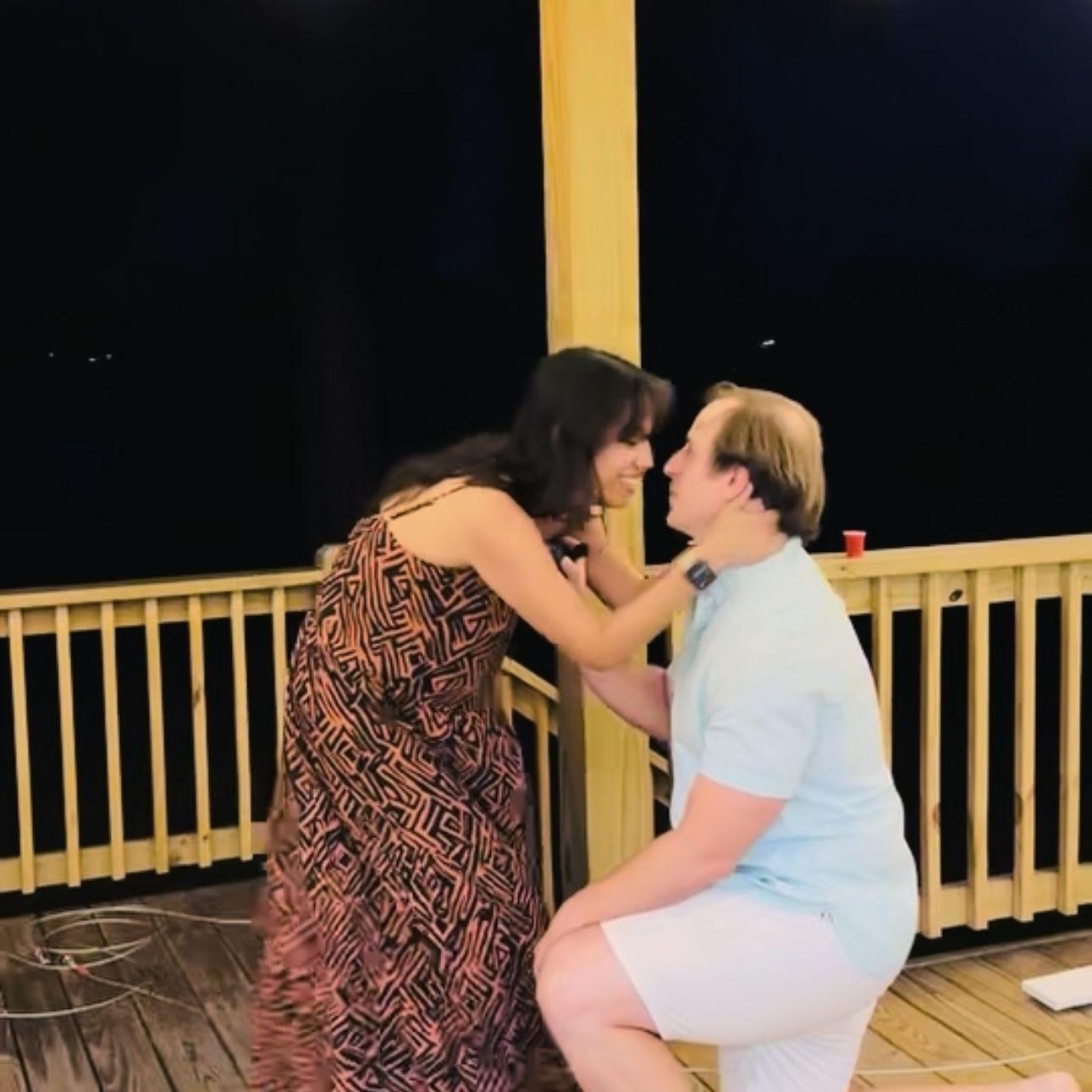 He got down on one knee, and my heart said yes ❤️