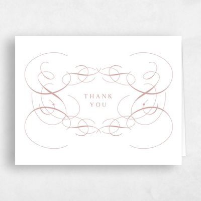 Dusty Rose, Pink Wedding Thank You - Ventana Landscape Letterpress