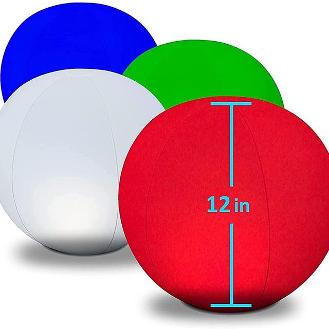 POP Design 12" 2-PK Floating Pool Lights, 4 Color Settings Solar LED Balls, Inflatable, Waterproof, Floatable, Hangable Night Mood Lights Sphere Decorations Backyard-Lawn-Pathways-Parties-Events