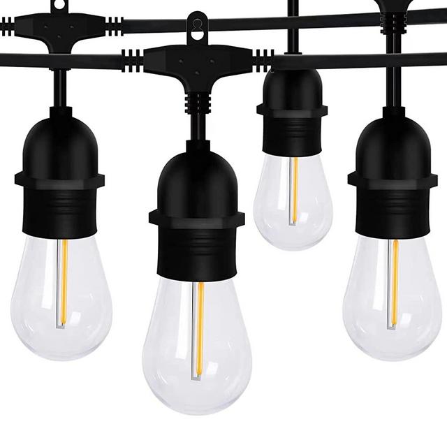 Outdoor String Lights 100FT Dimmable Edison Shatterproof Bulbs Commercial Grade Weatherproof LED Outdoor Lights Cafe Patio Light with 32 LED Bulbs 2Packx 50ft Outside Light for Indoor and Outdoor Use