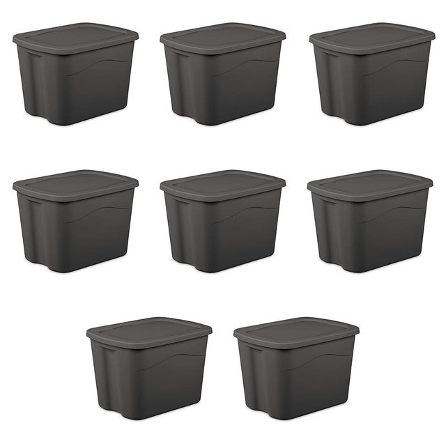 CNEIESD 18-Gallon Plastic Storage Bins with Snap-on Lids – 8-Pack, Home Organization Essential