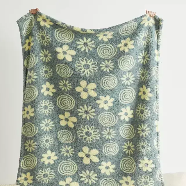 Printed Sherpa Throw Blanket