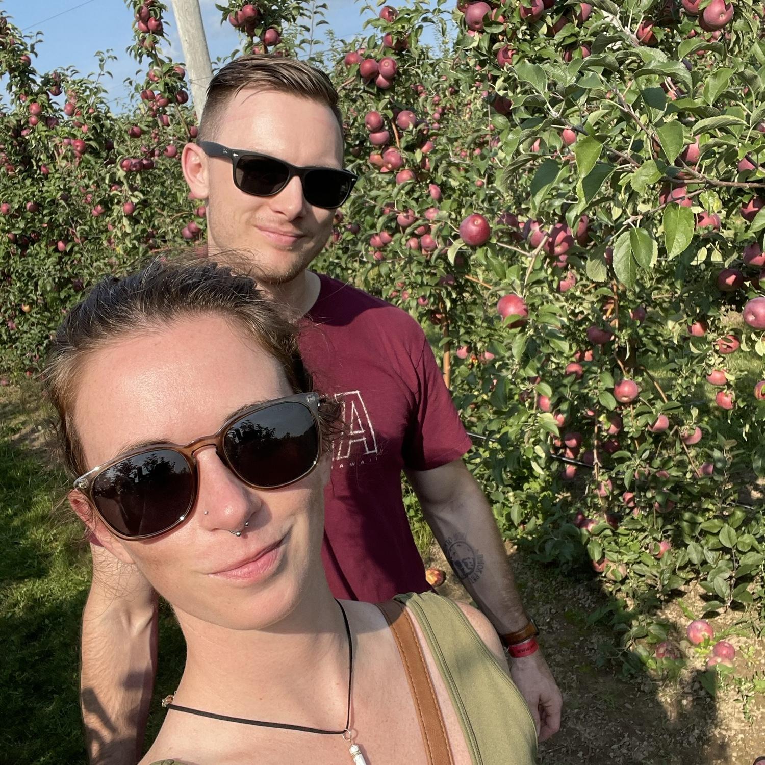 First time apple picking together