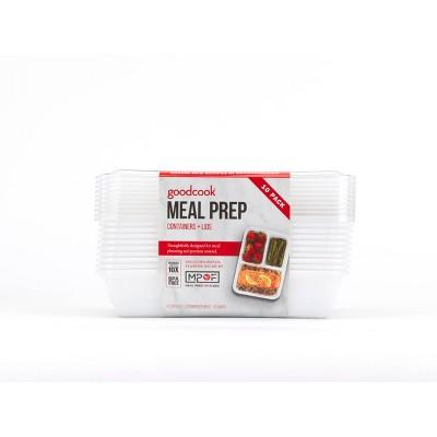 Good Cook Meal Prep White Containers + Lids - 10ct