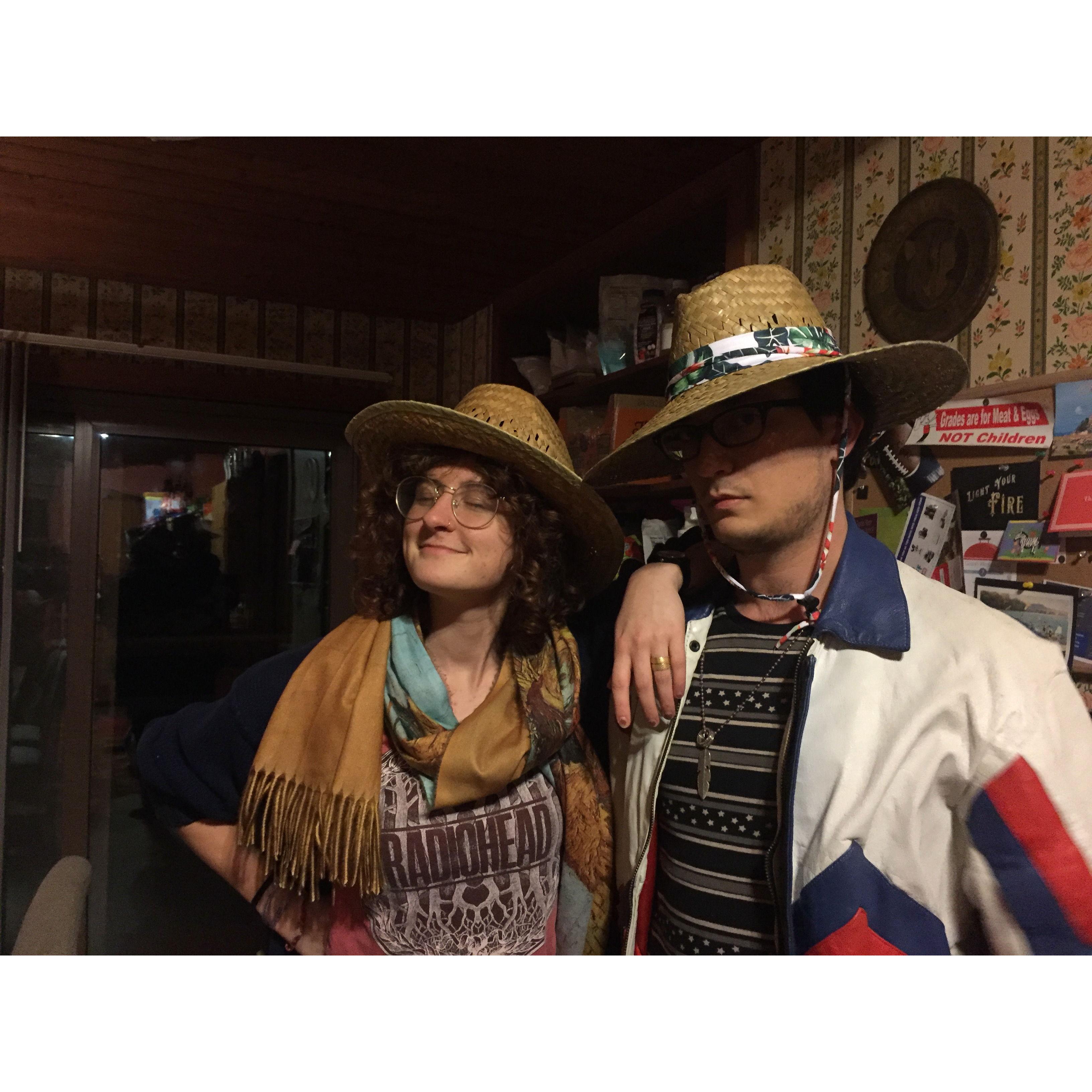 Cowboys (drinking orange juice)