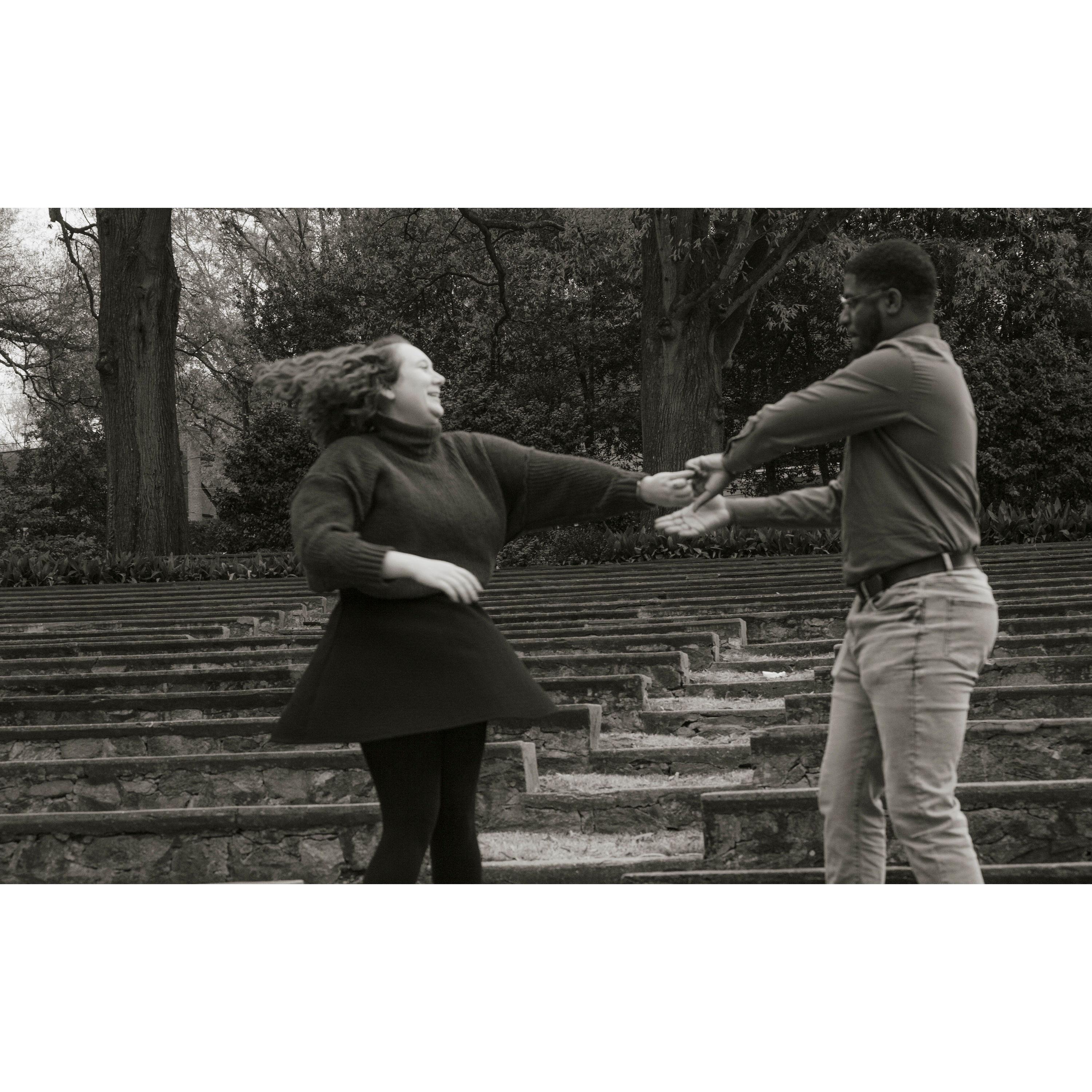 Cammie taught Malik how to swing dance in college, and they finally had the chance to dance for the camera!