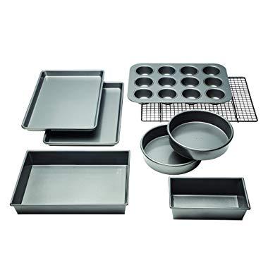 Chicago Metallic 5229030 Professional Non-Stick 8-Piece Bakeware Set, Silver