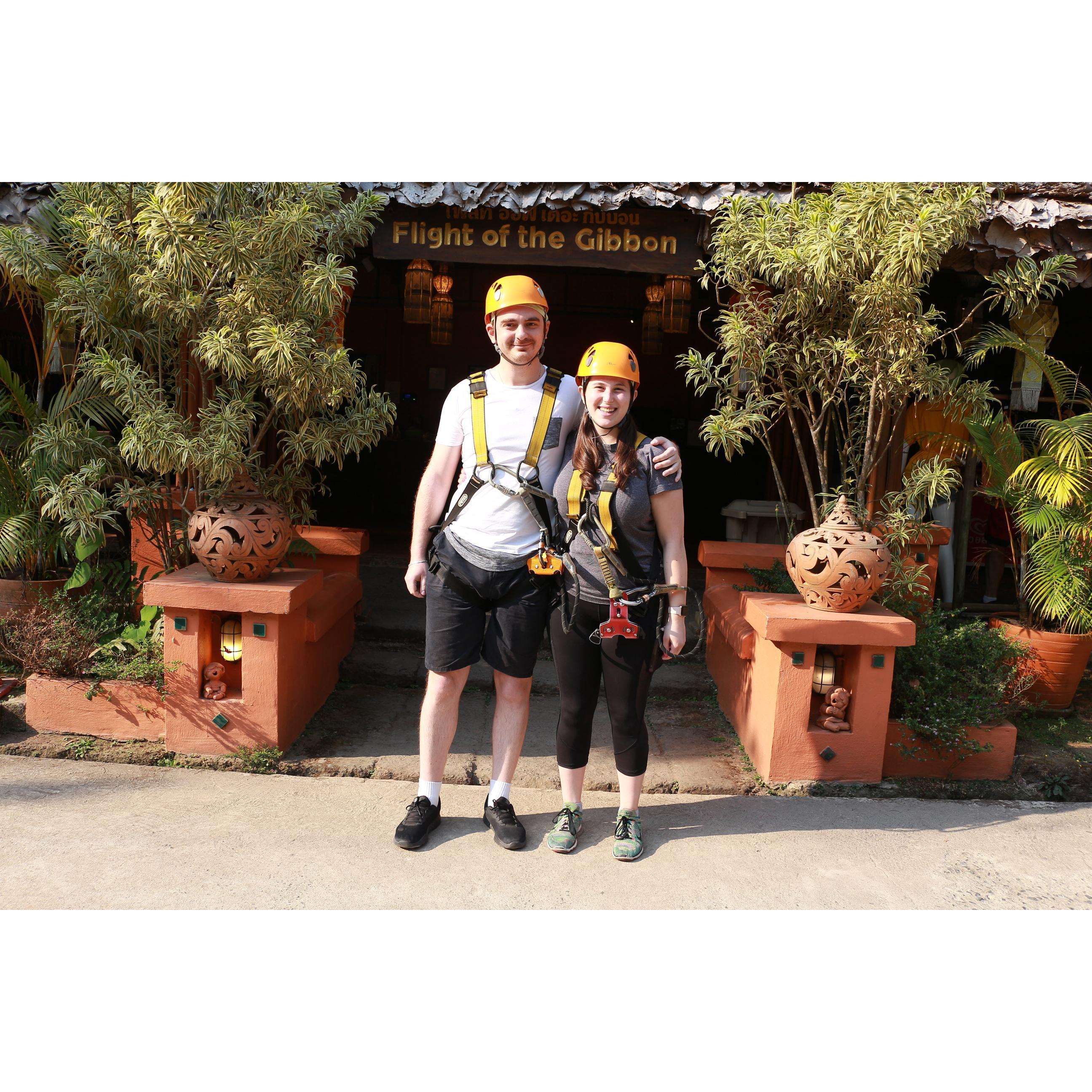 Ziplining in the rainforest