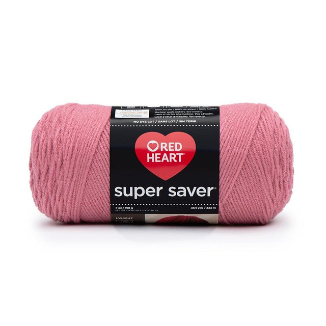 RED Heart Super Saver Yarn, Light Raspberry