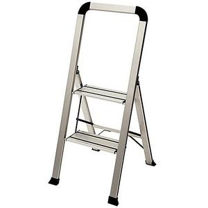 Ascent Designer Series Slim 2-Step Stool in Silver