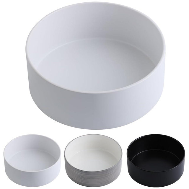 Addogyy White Dog Bowl Ceramic for Medium Large Breed,Dog Food Water Dish Heavy Weighted, Non Slip Porcelain Extra Large Big 9.4 in Pet Bowl