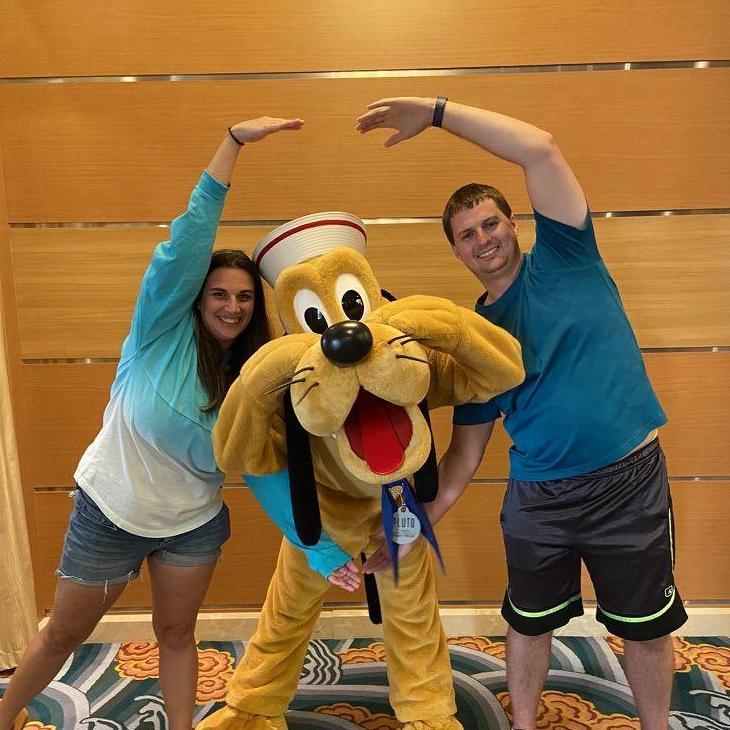 Goofy was so excited about our engagement!