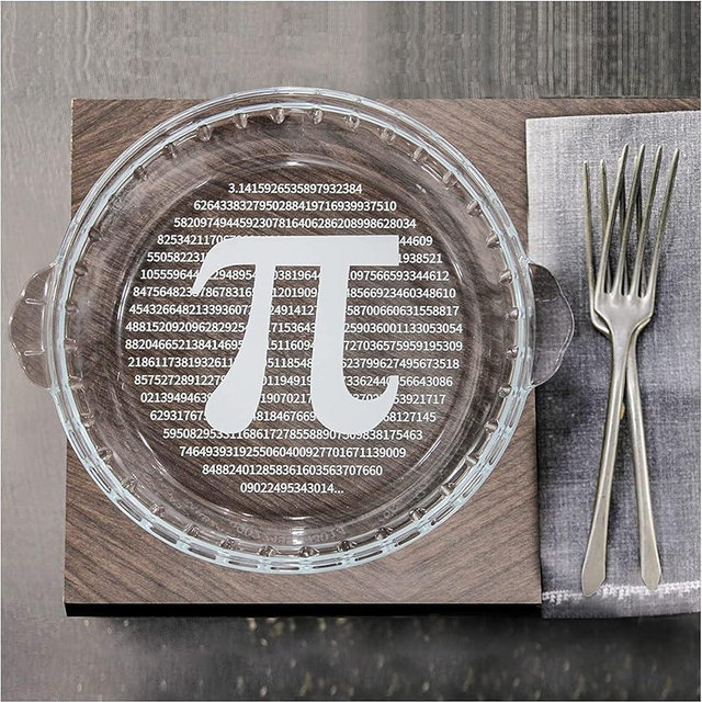 WEICIM Deep Dish Pie Plate, PI 3.14 decoration on the bottom, a Great Teacher's Day Gift and Graduation Gift, Wedding Gift