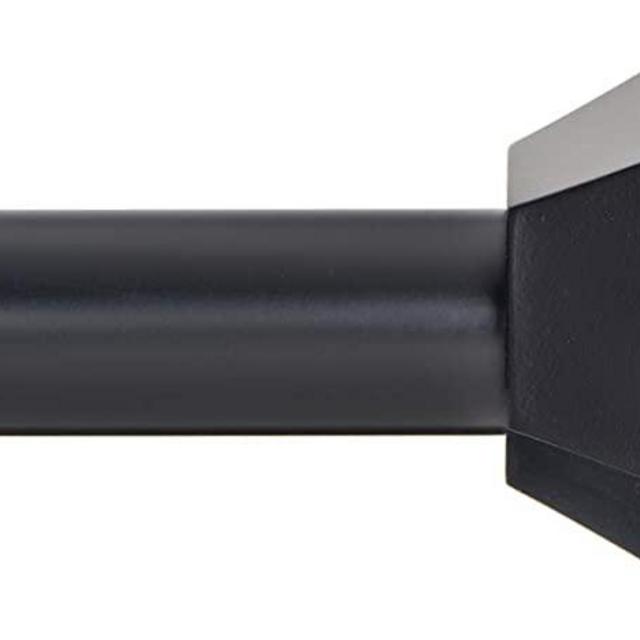 Ivilon Drapery Treatment Window Curtain Rod - Faceted Hexagonal 1 inch Pole. 48 to 86 Inch. Black