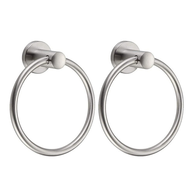 BGL Brushed Nickel Towel Ring Brushed Nickel Hand Towel Holder Stainless Steel Towel Ring for Bathroom 2 Pack