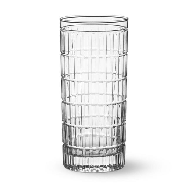 Bamboo Cut Highball Glasses, Set of 4