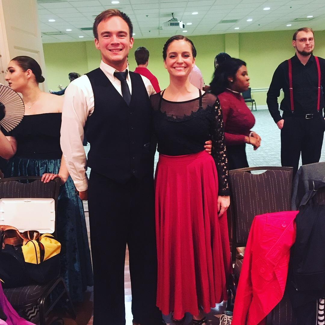 We met at UMD where we were both a part of Ballroom at Maryland (he was much better!). They competed together as partners once in BAMs rookie/vet waltz.