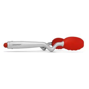 Dreamfarm Clongs 9-Inch - Click-Lock Sit Up Tongs with Silicone Heads (Red)