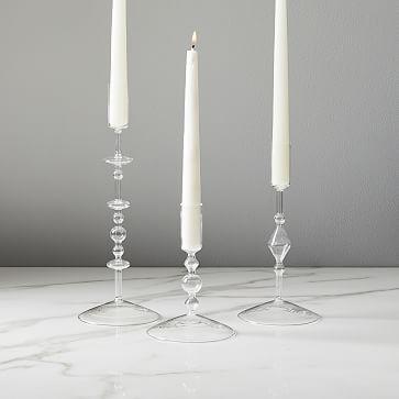 Paradiso Clear Glass Taper Holders - Medium