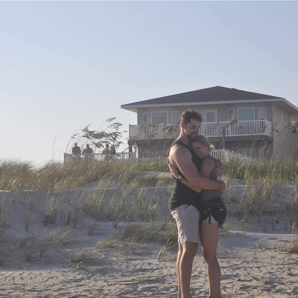We had an audience behind us on the deck of their house as well as about 10 people standing around a turtle nest waiting for them to hatch. We received a huge cheer from the crowd!