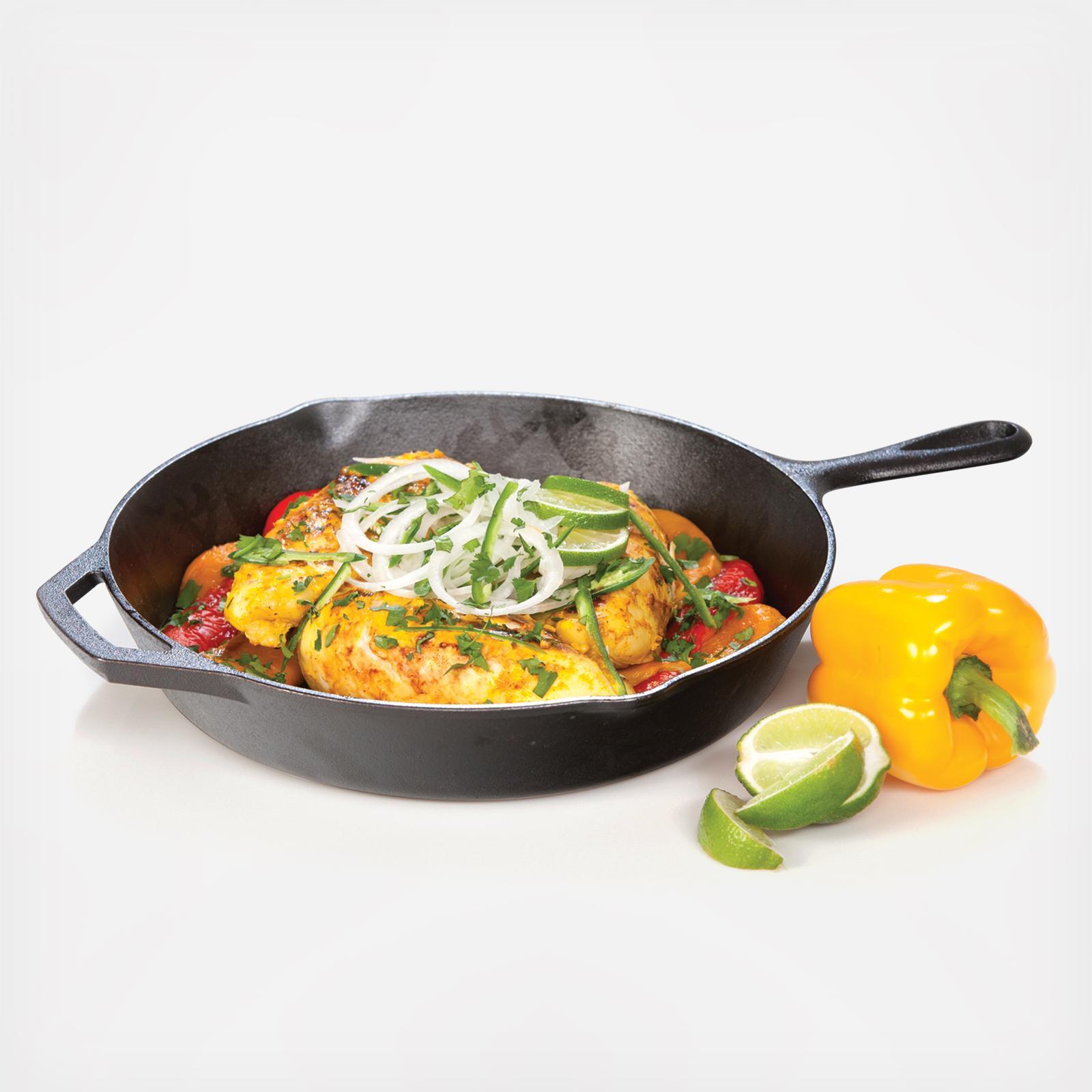 Lodge 10.25-in. Seasoned Cast-Iron Baker's Skillet with Silicone Grips