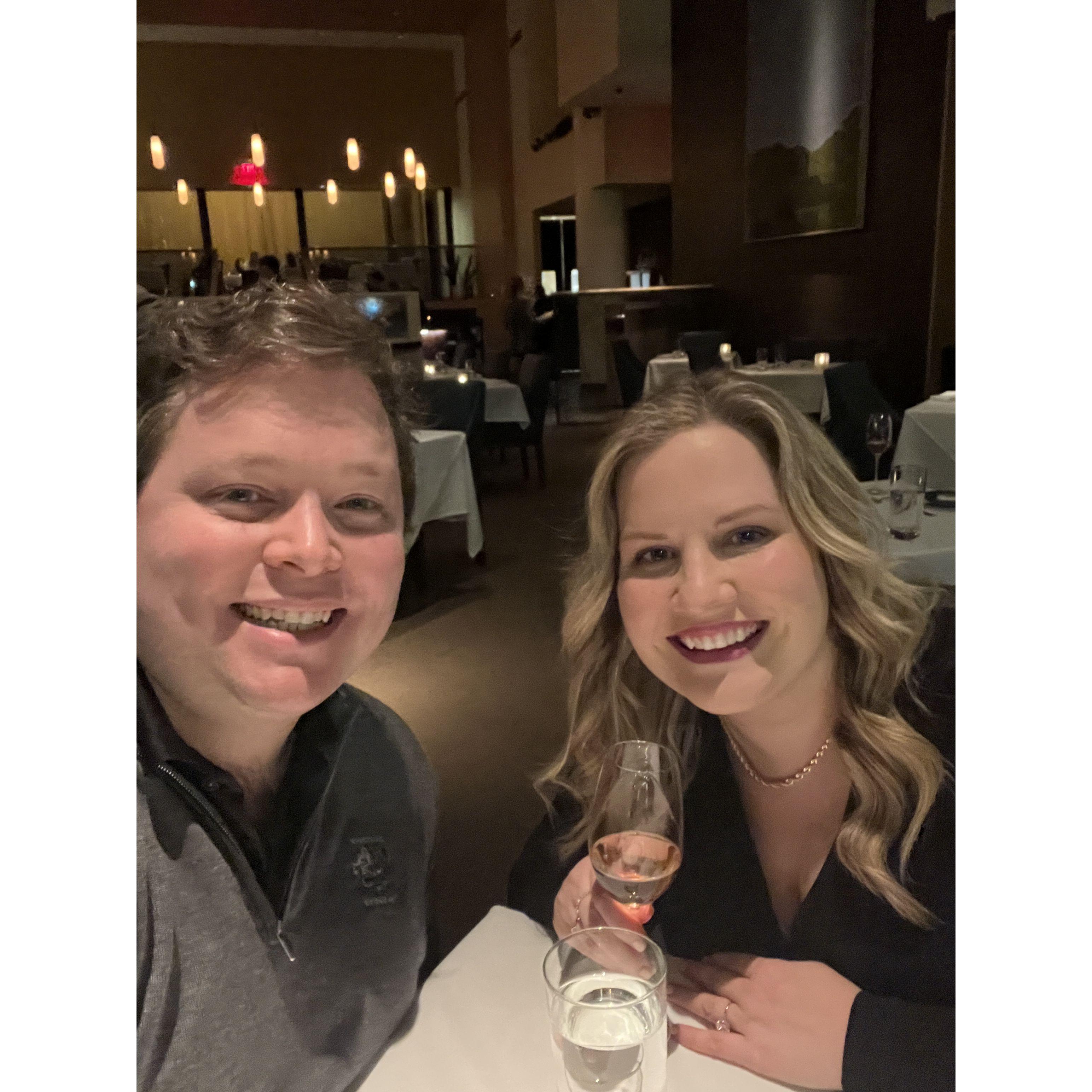 Celebrating our first anniversary at L'Etoile.
